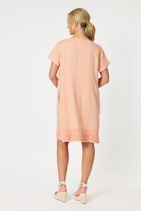 Gordon Smith Ruffle Hem Linen Dress