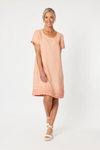 Gordon Smith Ruffle Hem Linen Dress