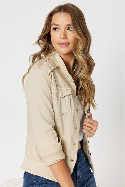 Threadz Denim Military Jacket-best-sellers-Preen