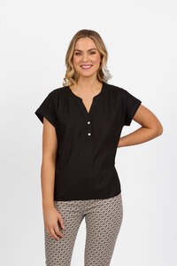 Vassalli Drop Shoulder 1-2 Placket Top