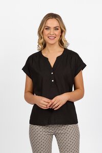 Vassalli Drop Shoulder 1-2 Placket Top