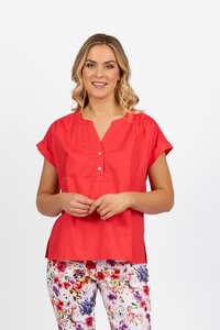 Vassalli Drop Shoulder 1-2 Placket Top