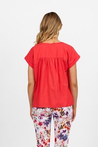 Vassalli Drop Shoulder 1-2 Placket Top