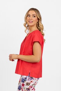 Vassalli Drop Shoulder 1-2 Placket Top