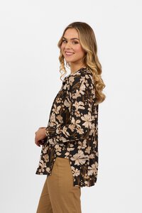 Vassalli Print Long Sleeve Side Split Shirt - Roma