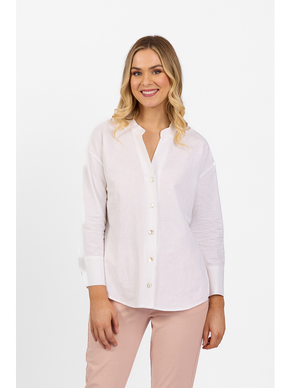 Vassalli Plain Long Sleeve Side Split Shirt