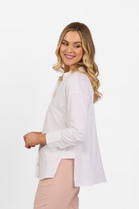 Vassalli Plain Long Sleeve Side Split Shirt