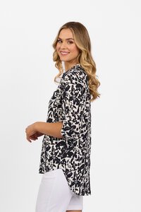 Vassalli Placket Shirt With Tab Sleeve - Coco