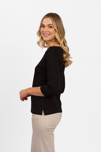 Vassalli Boat Neck 3-4 Sleeve Top