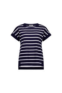 Vassalli Stripe Stepped Hem Top