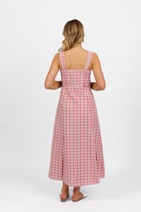 Vassalli Wide Shoulder Straps Check Dress