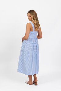 Vassalli Wide Shoulder Straps Stripe Dress