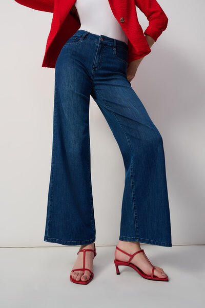 Joseph Ribkoff Classic Wide Leg Stretch Jean-new-Preen