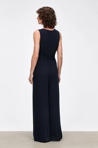 Veronika Maine Grainy Twill Cowl Neck Jumpsuit