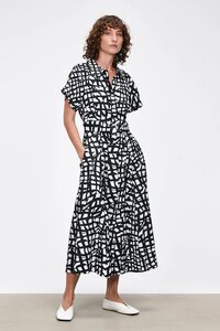 Veronika Maine Mosaic Squares Shirt Dress