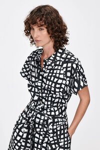 Veronika Maine Mosaic Squares Shirt Dress