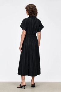 Veronika Maine Textured Pinstripe Shirt Dress