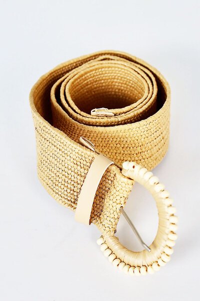 Archer House Elasticated Raffia Belt-best-sellers-Preen