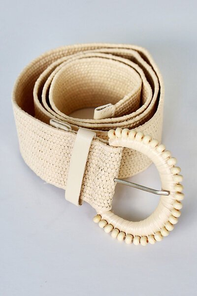 Archer House Elasticated Raffia Belt-best-sellers-Preen