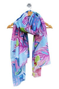 Archer House Tropical Leaf Print Scarf