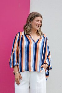 Italian Star Billow Striped Blouse