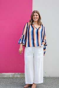 Italian Star Billow Striped Blouse