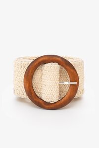 Antler Blanket Stitch Rattan Stretch Belt