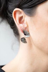 Antler Silver Spiral Earring