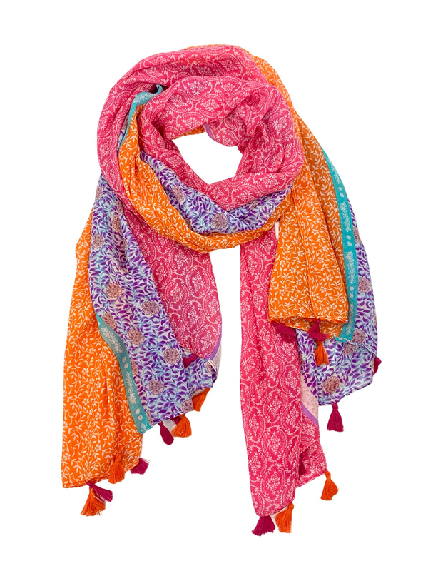 Collection Floral Stripe Summer Scarf