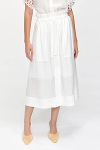 Veronika Maine Ivory Texture Viscose Pocket Skirt