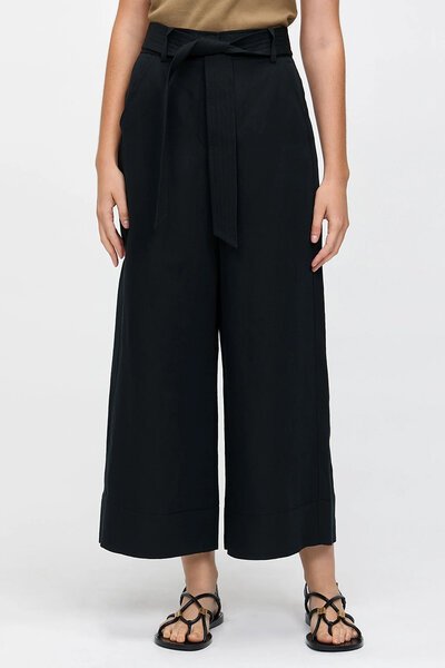 Veronika Maine Luxe Linen Pocket Wide Cropped Pant-new-Preen