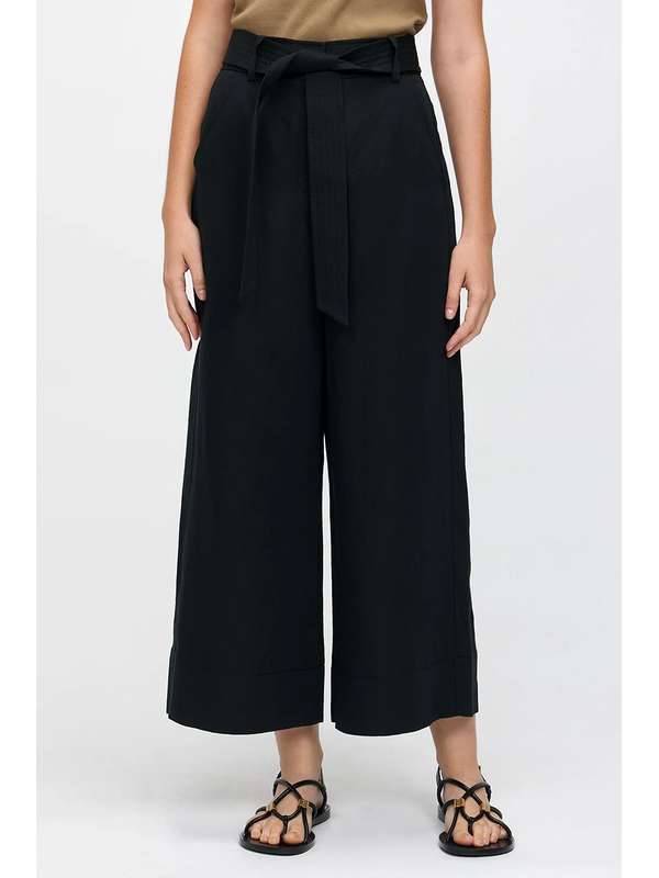 Veronika Maine Luxe Linen Pocket Wide Cropped Pant