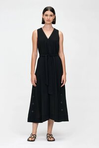 Veronika Maine Textured Viscose V Neck Dress