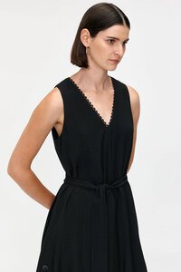 Veronika Maine Textured Viscose V Neck Dress