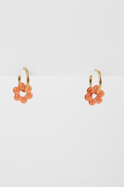 Stella + Gemma Resin Flower Hoop Earrings-best-sellers-Preen