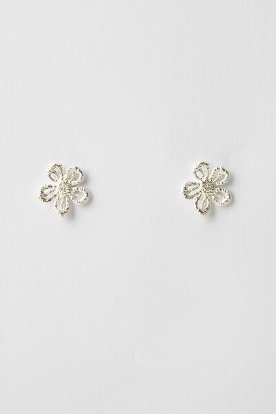 Stella + Gemma Brushed Flower Earrings-new-Preen