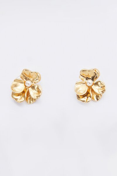 Stella + Gemma Pearl Centre Flower Petal Earrings-new-Preen