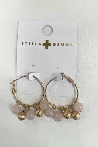 Stella + Gemma Pink & Gold Balls Hoops-best-sellers-Preen