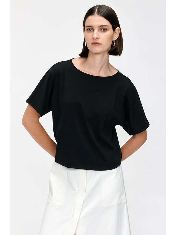 Veronika Maine Boat Neck Cropped Tee