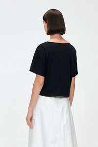 Veronika Maine Boat Neck Cropped Tee