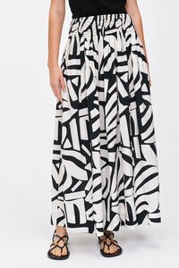 Veronika Maine Monochrome Mosaic Print Skirt