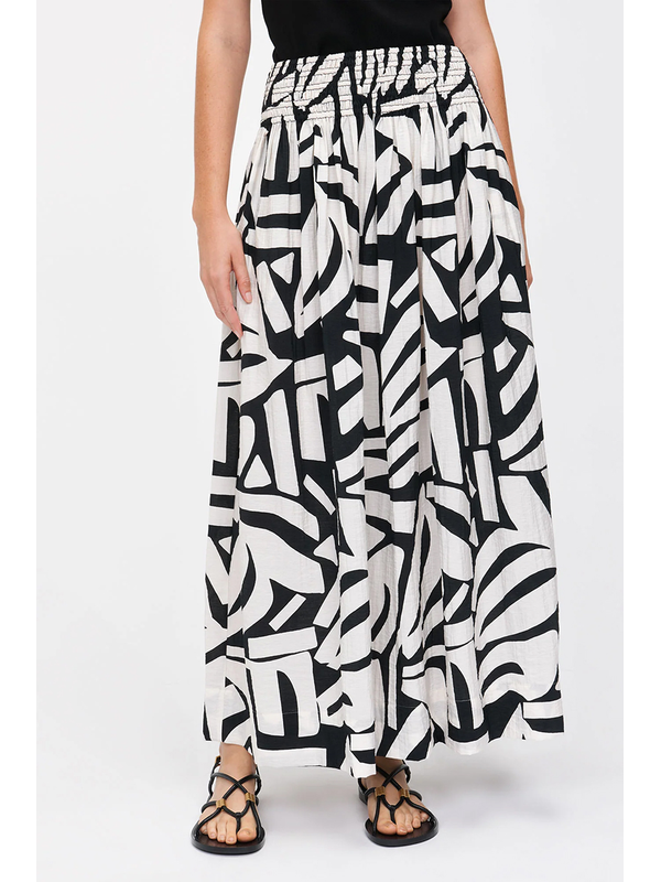 Veronika Maine Monochrome Mosaic Print Skirt