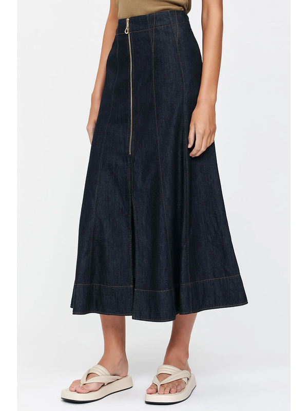 Veronika Maine Tencel Denim Midi Skirt