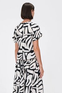 Veronika Maine Monochrome Mosaic Print Top