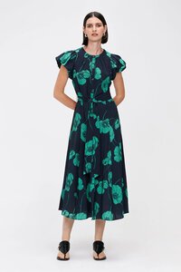 Veronika Maine Marine Poppy Button Front Dress