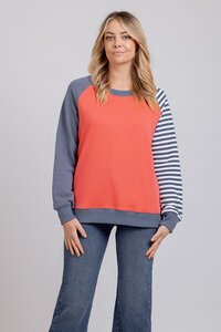 Mi Moso Maeve Denim Stripe Sweat