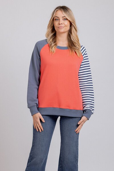 Mi Moso Maeve Denim Stripe Sweat-new-Preen