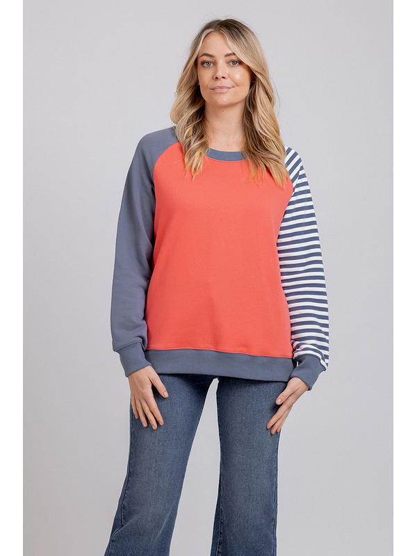 Mi Moso Maeve Denim Stripe Sweat