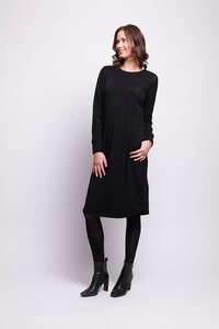 Foil Merino Panel Cocoon Dress