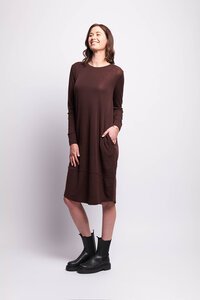 Foil Merino Panel Cocoon Dress